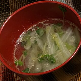 白菜とカイワレのスープ